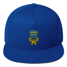 Load image into Gallery viewer, Yellow and Blue Tiki Flat Bill Cap