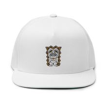 Load image into Gallery viewer, Brown and White Tiki Flat Bill Cap