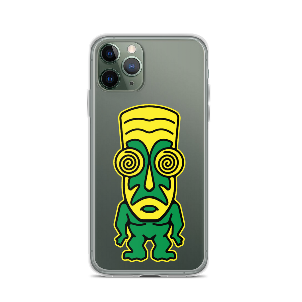 Green and Yellow Tiki iPhone Case