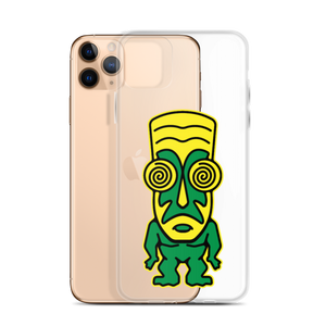 Green and Yellow Tiki iPhone Case