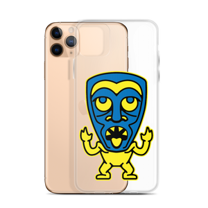 Yellow and Blue Tiki iPhone Case