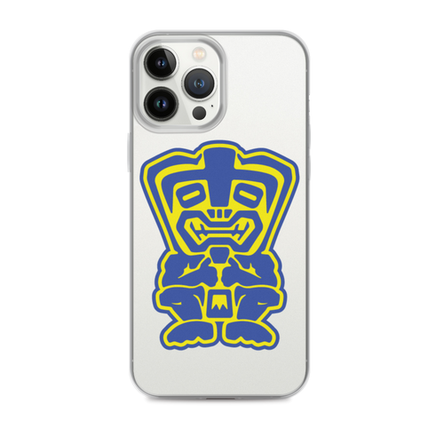 Blue and Yellow Tiki iPhone Case