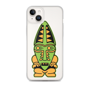 Green and Orange Tiki iPhone Case