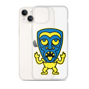 Yellow and Blue Tiki iPhone Case