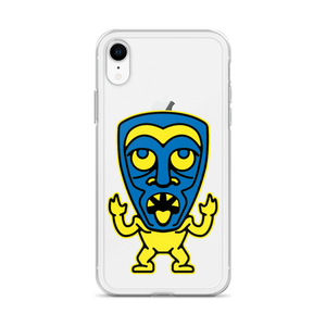 Yellow and Blue Tiki iPhone Case