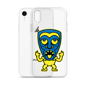 Yellow and Blue Tiki iPhone Case