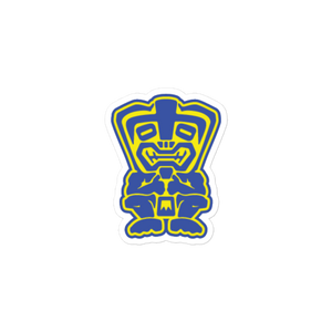 Yellow and Blue Tiki Bubble-free stickers