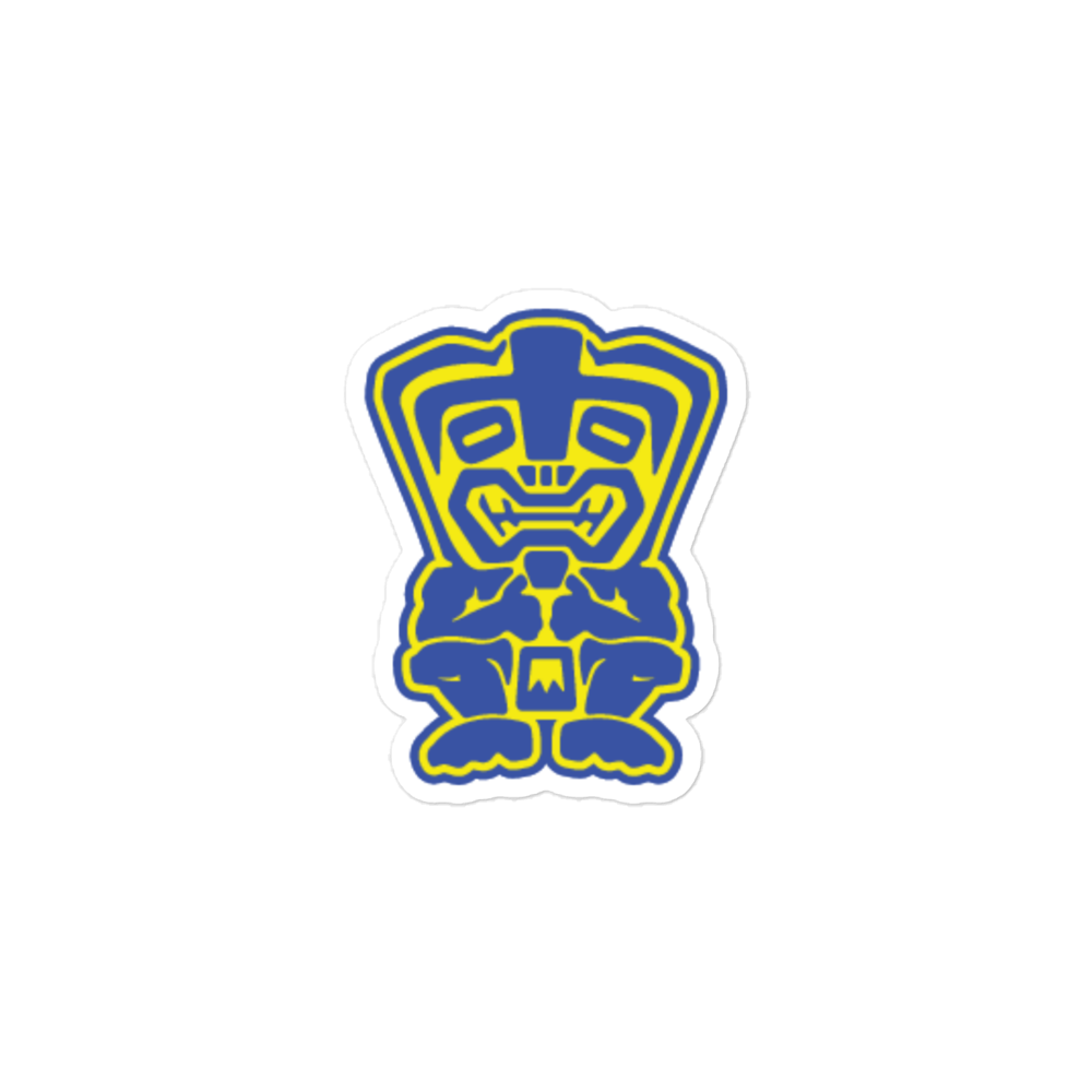 Yellow and Blue Tiki Bubble-free stickers