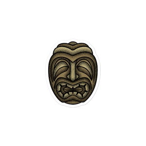 Brown Tiki Mask Bubble-free stickers