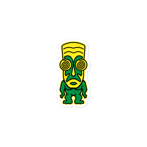 Green and Yellow Tiki Bubble-free stickers