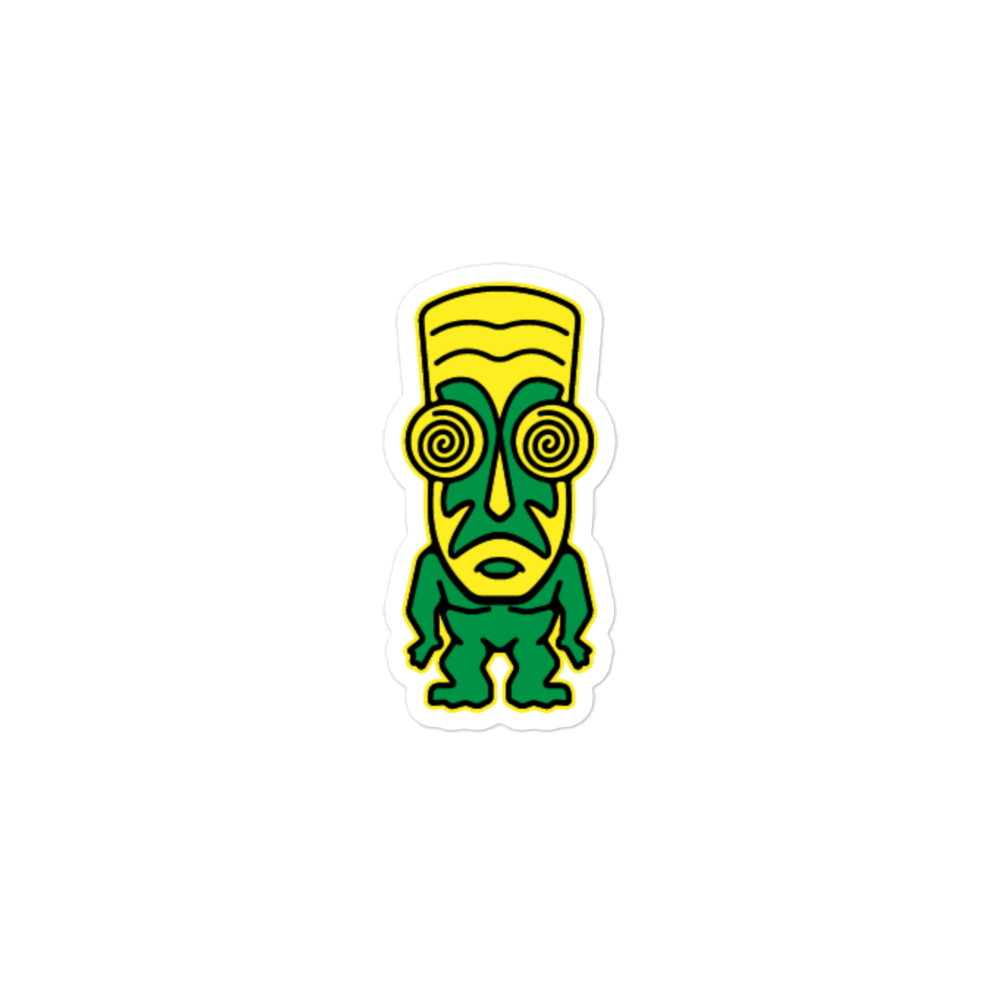 Green and Yellow Tiki Bubble-free stickers