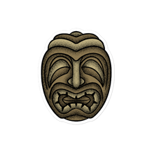 Load image into Gallery viewer, Brown Tiki Mask Bubble-free stickers