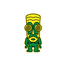 Load image into Gallery viewer, Green and Yellow Tiki Bubble-free stickers