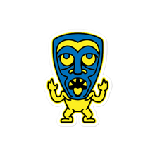 Load image into Gallery viewer, Blue and Yellow Tiki Bubble-free stickers