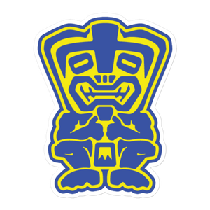 Yellow and Blue Tiki Bubble-free stickers