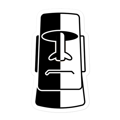 Black and White Moai Bubble-free stickers