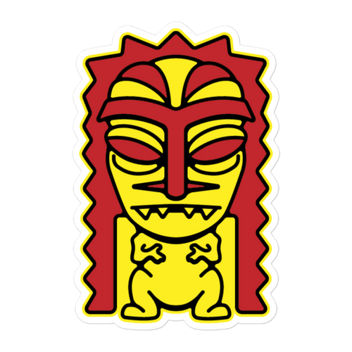 Red and Yellow Tiki Bubble-free stickers