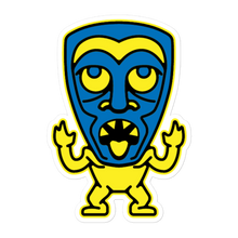 Load image into Gallery viewer, Blue and Yellow Tiki Bubble-free stickers