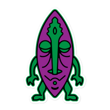 Load image into Gallery viewer, Purple and Green Tiki Bubble-free stickers