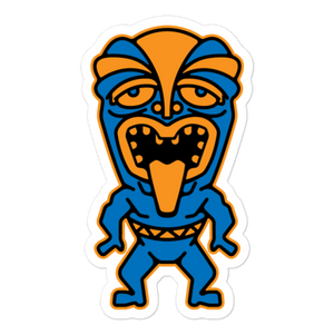 Blue and Orange Tiki Bubble-free stickers