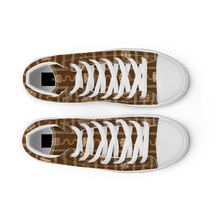 Load image into Gallery viewer, Brown Tiki Pattern Men’s high top canvas shoes