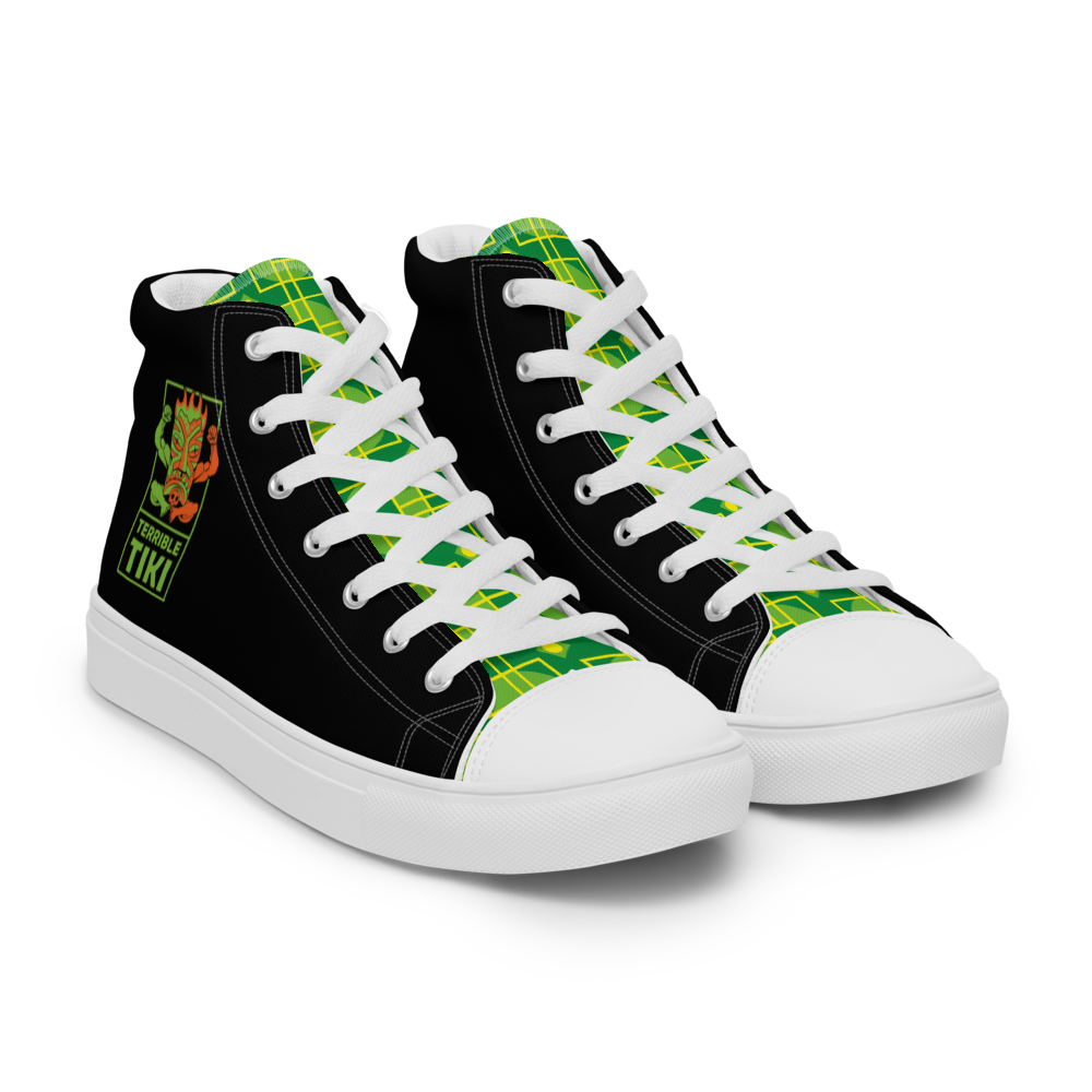 Terrible Tiki Logo Men's high top canvas shoes