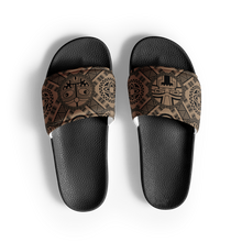 Load image into Gallery viewer, Men’s Brown Tiki Print slides