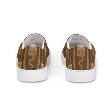 Load image into Gallery viewer, Brown Tiki and Bamboo Men’s slip-on canvas shoes
