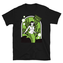 Load image into Gallery viewer, Green Underwater Mermaid Black Tee