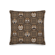 Load image into Gallery viewer, Round Tiki Faces Pillow