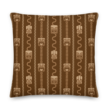 Load image into Gallery viewer, Brown Tiki Head Pillow