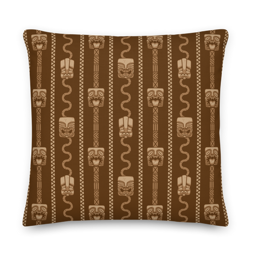Brown Tiki Head Pillow