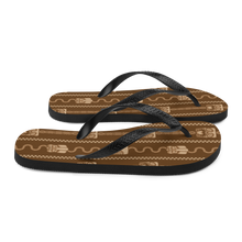 Load image into Gallery viewer, Brown Tiki Pattern Flip-Flops