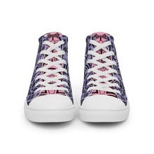 Load image into Gallery viewer, Purple and Pink Tiki Tattooed Women’s high top canvas shoes