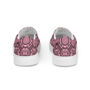 Pink Tiki Tatooed Women’s slip-on canvas shoes