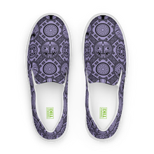 Load image into Gallery viewer, Purple Tiki Tatooed Women’s slip-on canvas shoes