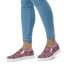 Load image into Gallery viewer, Pink Tiki Tatooed Women’s slip-on canvas shoes